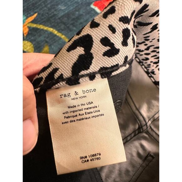 rag & bone Hana Grey Cheetah High Rise Velvet Jeans Size 27 - Picture 8 of 9